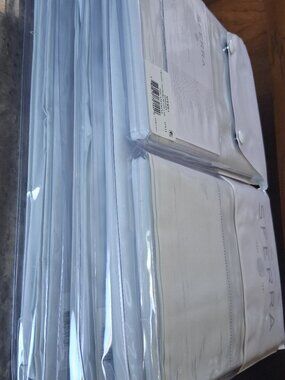 SFERRA KING/CAL.KING Aquamarine Celeste Percale Woven Sheets Pillowcases. ITALY